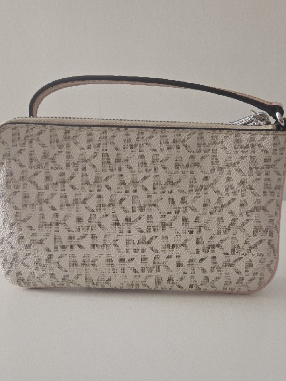 Michael Kors Pink and Ivory Signature Stripe Wristlet - Picture 2 of 6